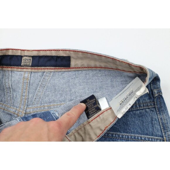 NOS Vintage 90s Marithe Francois Girbaud Mens 32 Loose Denim Jean Shorts Blue - Picture 6 of 11